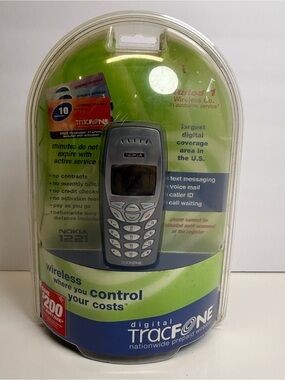 Nokia 1221 Digital Tracfone Cell Phone New Sealed in Package Vintage Rare